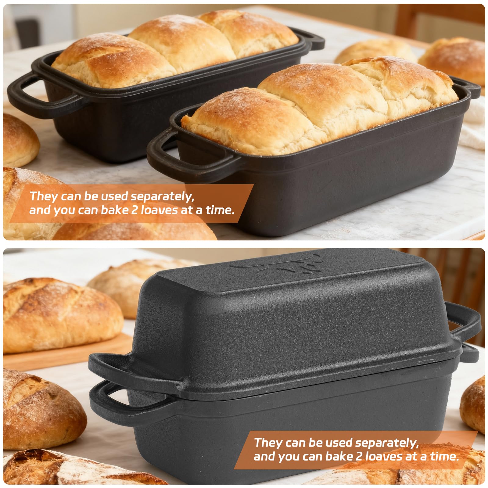 Amazon.co.jp: 蓋付き鋳鉄製パン型(ブラック) : Home & Kitchen